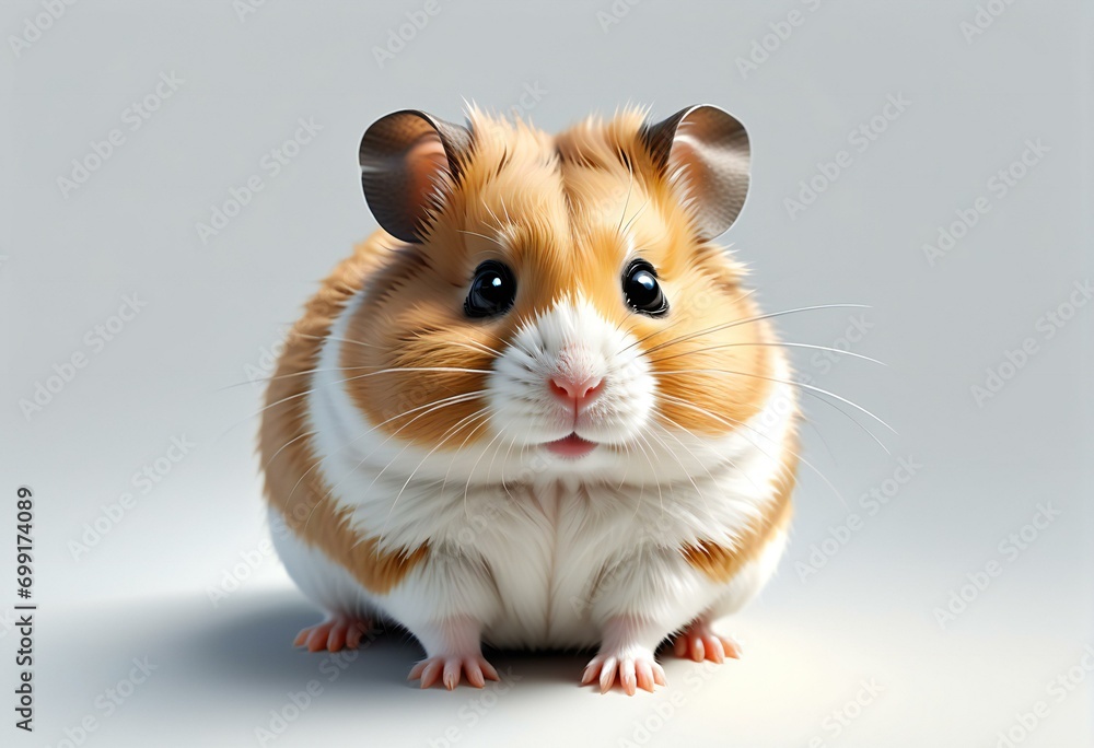 Hamster on a gray background