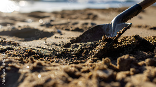 shovel in the sand