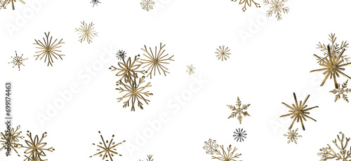 Magical Snowfall: Brilliant 3D Illustration Showcasing Descending Christmas Snowflakes