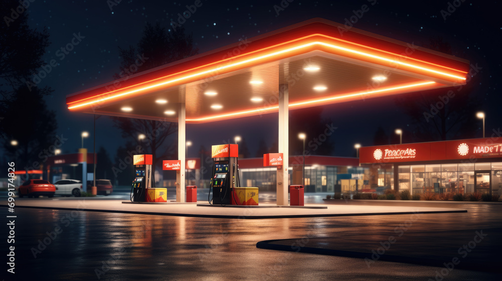 Fototapeta premium Modern gas station outdoor