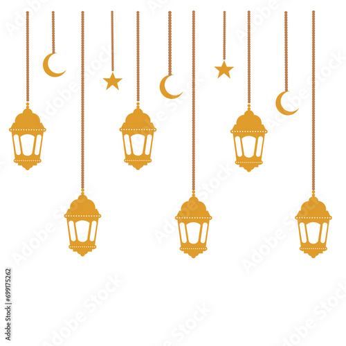 Islamic Lantern Decoration, Islamic Hanging Lantern, Ramadan Lantern Illustration 