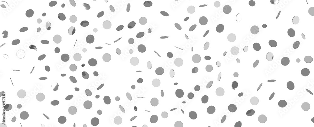 Radiant Revelry: Enthralling 3D Illustration of Shining silver Confetti Radiant Revelry: Enthralling 3D Illustration of Shining silver Confetti