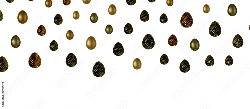 golden and silver eggs isolated on white background with shadow. Easter eggs golden and silver eggs isolated on white background with shadow. Easter eggs