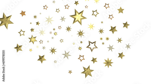 Gilded Wonder  Explore the Magic of a 3D Gold Stars Rain