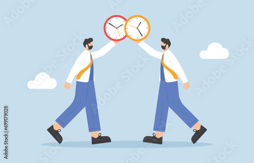 Exchange work shifts, allowing employees more flexible at work, swapping scheduled work hours to accommodate personal preferences concept,


