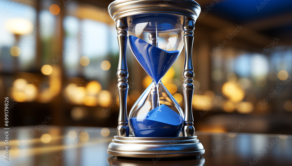 Time flows like sand in an antique hourglass generated by AI Stock ...