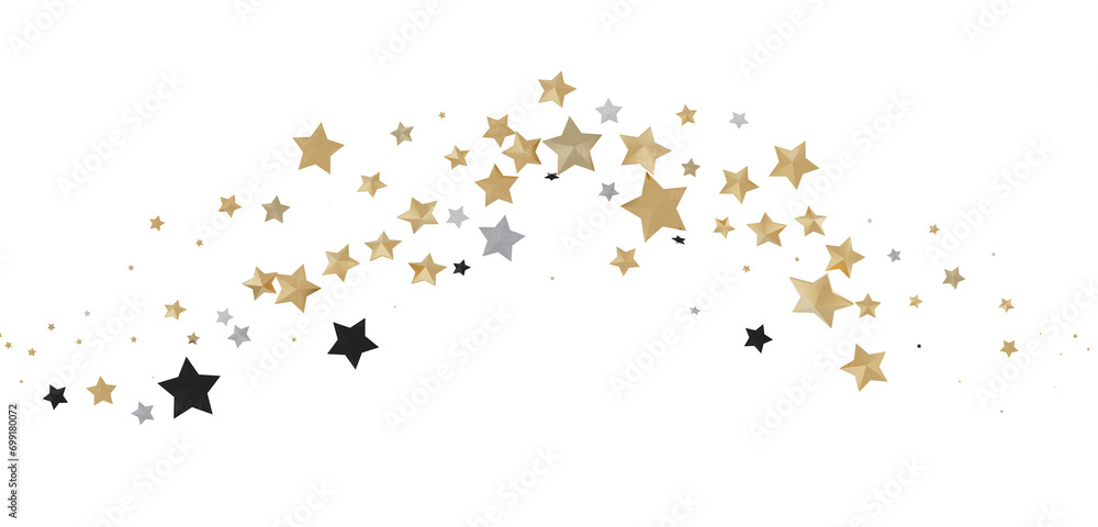 Obraz premium XMAS Stars - Holiday golden decoration, glitter frame isolated -