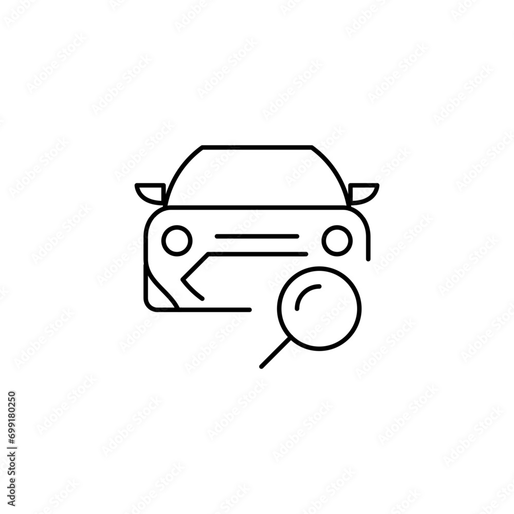 car search outline thin icon. balance symbol. good for web and mobile app car search outline thin icon. balance symbol. good for web and mobile app