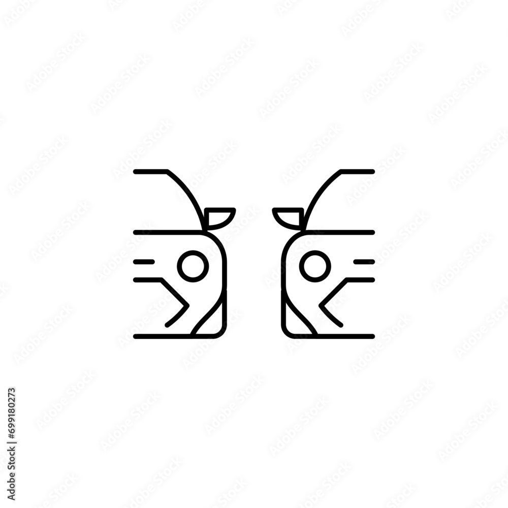 car distance outline thin icon. balance symbol. good for web and mobile app car distance outline thin icon. balance symbol. good for web and mobile app