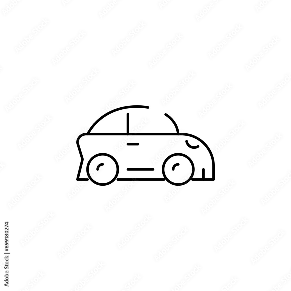 car side persective outline thin icon. balance symbol. good for web and mobile app