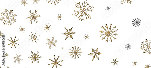 Snowflake Cascade: Mesmerizing 3D Illustration Depicting Descending Christmas Snowflakes