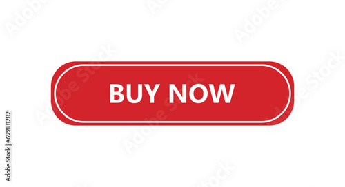 Buy now red button isolated on white background illustration
