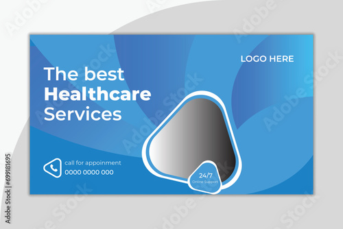 Vector medical healthcare you tube thumbnail and banner template