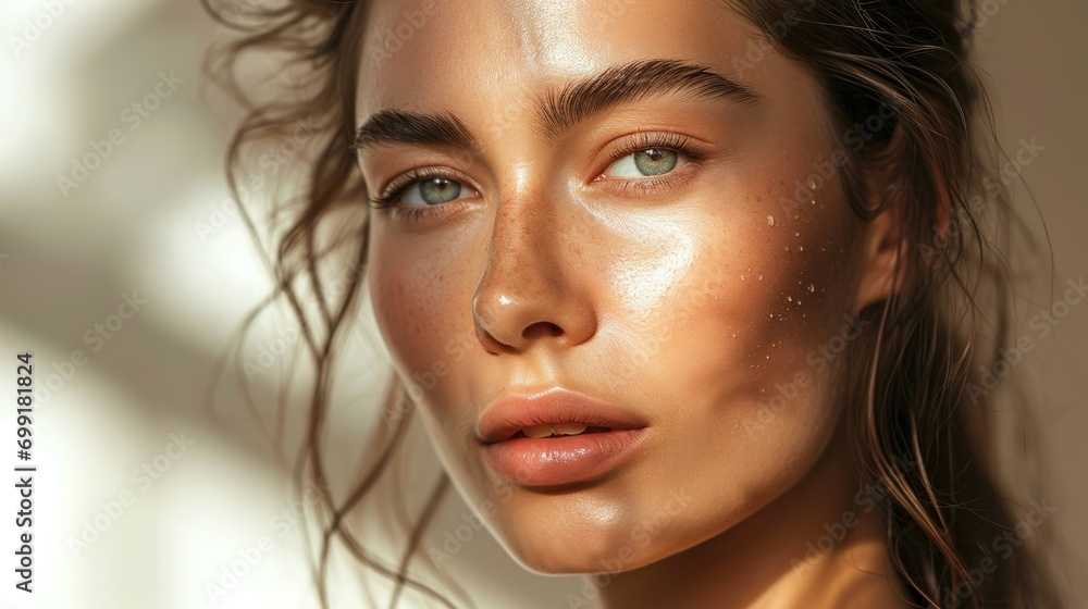 Woman beautiful face healthy skin care natural beauty young model Woman beautiful face healthy skin care natural beauty young model