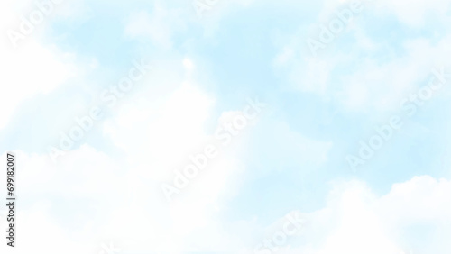 Background with clouds on blue sky. Vector background