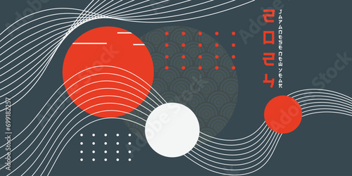 Japanese Abstract Background Design. landscapes lined waves in different colors. texture for print, poster, book, cover and others purpose. 