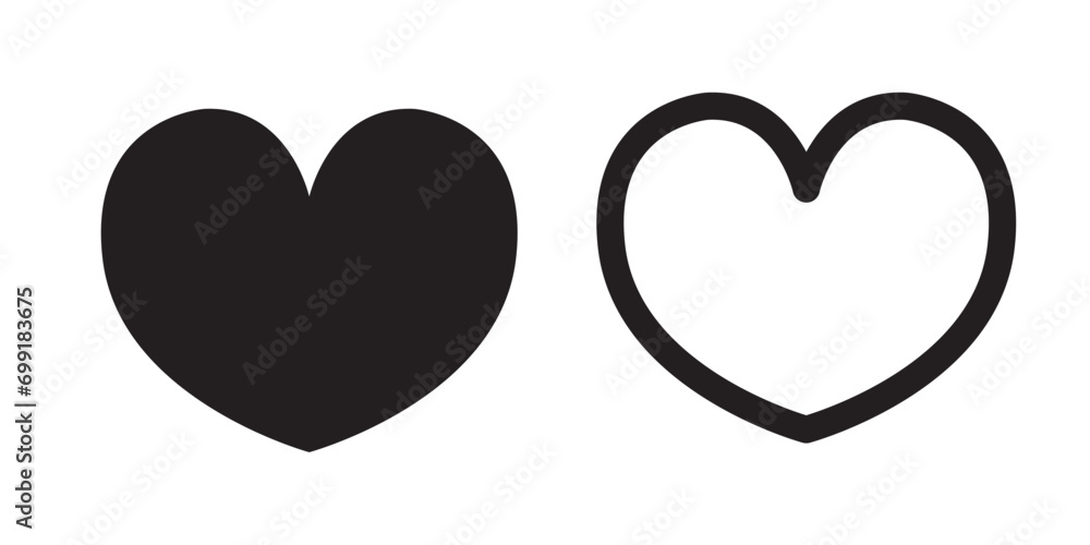 heart icon on white background. vector illustration. valentines day icon heart icon on white background. vector illustration. valentines day icon