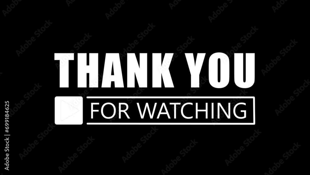 Animation of words Thank You For Watching, Thank you word text animation. Animation of words Thank You For Watching, Thank you word text animation.