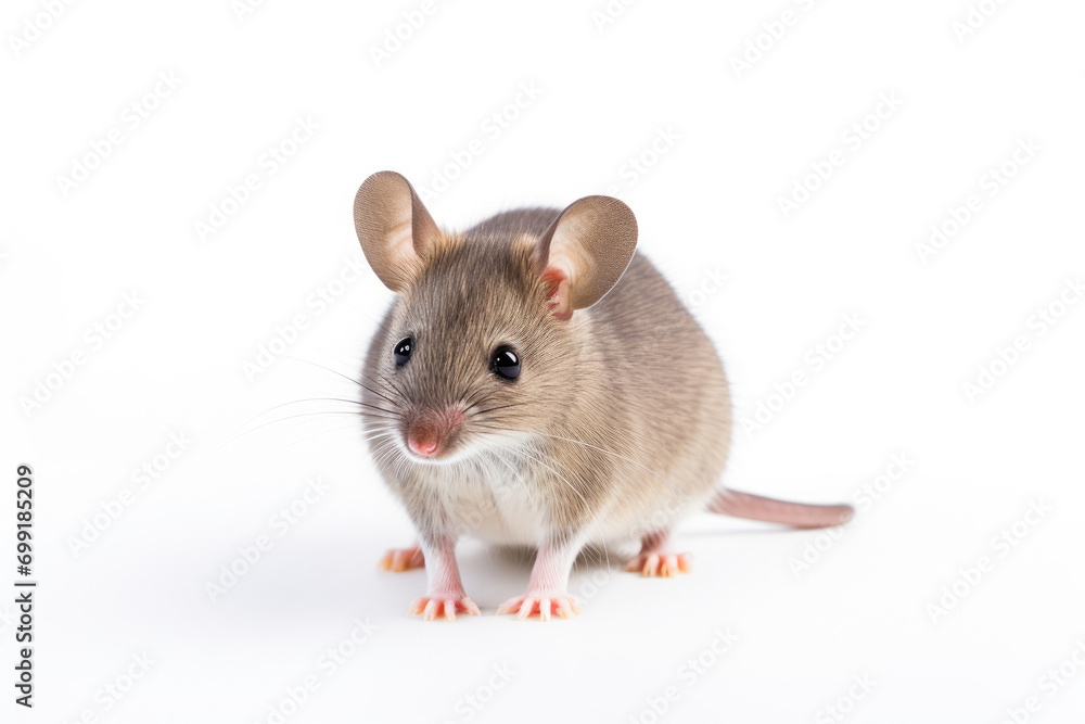 Mouse on a Seamless White Background