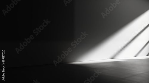 Blurred shadow on the light black wall. Minimal abstract background, Ai generated image.