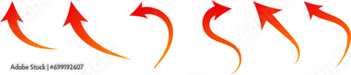 Flat style curved arrow icon collection isolated. different kinds of arrow symbol indicator. for your apps, websites and UI or UX design 