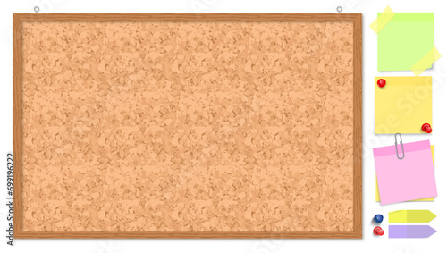 cork board large empty realistic with post its to fill