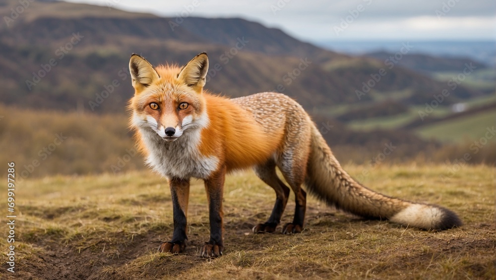 Naklejka premium red fox vulpes