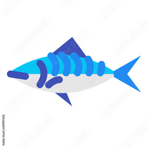 魚、サバを表すカラースタイルのアイコン