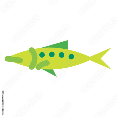 魚、イワシを表すカラースタイルのアイコン
