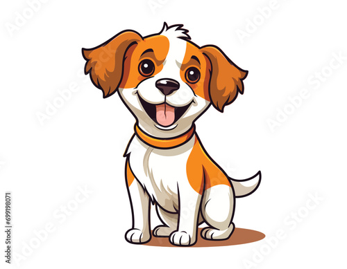 funny dog with smile on black background