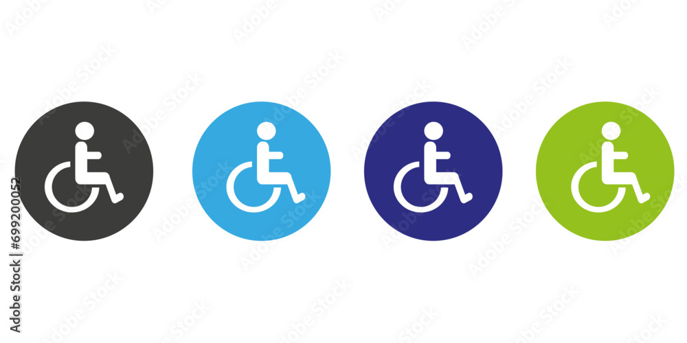 Handicapped patient in wheelchair icon vector sign. Handicapped patient in wheelchair icon vector sign.
