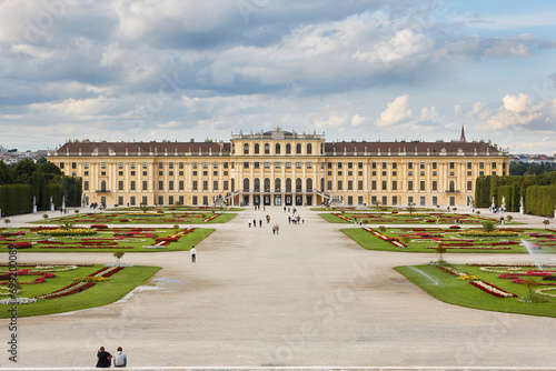 Schonbrunn imperial palace and gardens. Architectural landmark in Vienna. Austria photo