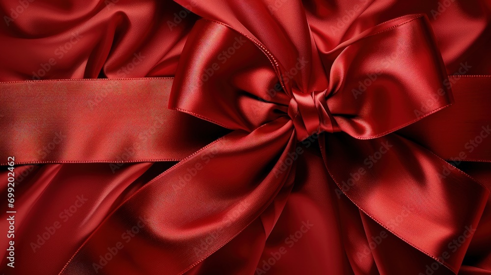 Close-Up of Vibrant Red Satin Fabric Close-Up of Vibrant Red Satin Fabric