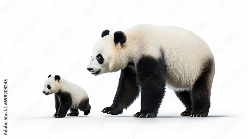 Sideview of Panda Bear Family