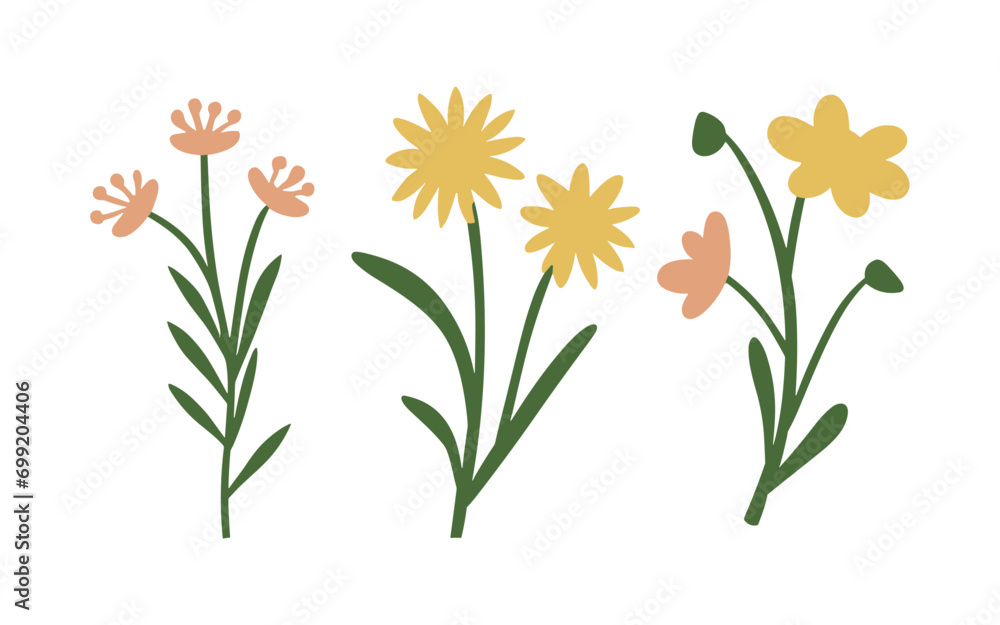Abstract flowers vector clipart. Spring illustration. Abstract flowers vector clipart. Spring illustration.
