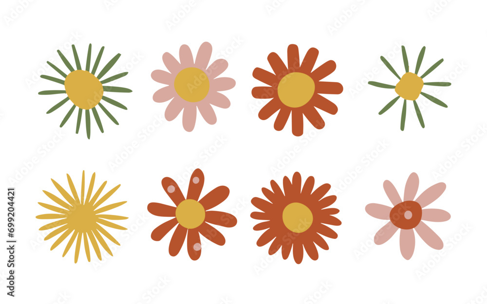 Abstract flowers vector clipart. Spring illustration. Abstract flowers vector clipart. Spring illustration.