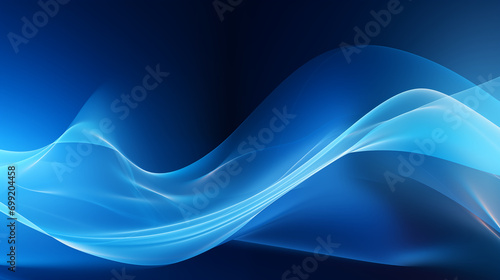 Light Blue dark bright abstract wave background, Ai generated image