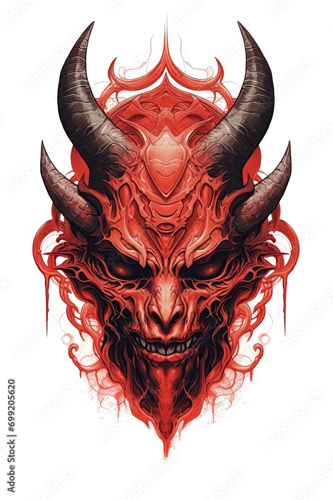 Devil with horns. Sketch drawing design. Generative Ai Devil with horns. Sketch drawing design. Generative Ai