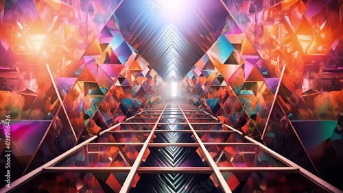 Peer into a distorted mirror world, where reality fractures into kaleidoscopic patterns that mesmerize and bewilder.