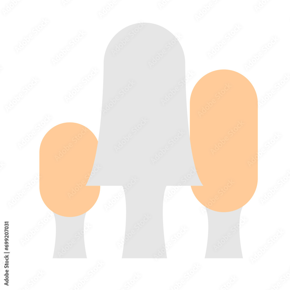 きのこ、ササクレヒトヨタケを表すカラースタイルのアイコン