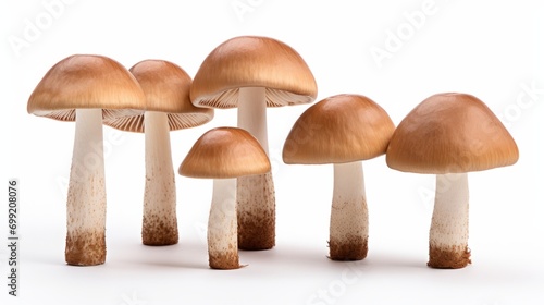 Brown beech mushrooms, Shimeji mushroom, Edible mushroom isolated on white background isolated on white background, - Created using AI Generative Technology photo
