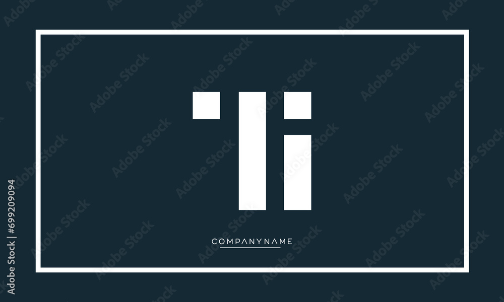 Obraz premium TI or IT Alphabet letters initial logo monogram