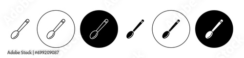 table Spoon icon vector illustration. kitchen food eating cutlery spoon symbol logo set photo