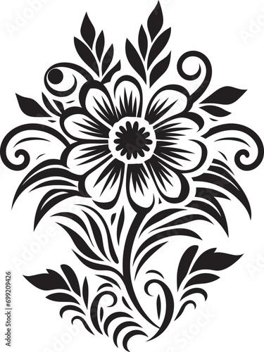 Ethnic Craftsmanship Floral Logo Icon Design Ancestral Petal Prints Ethnic Floral Symbol