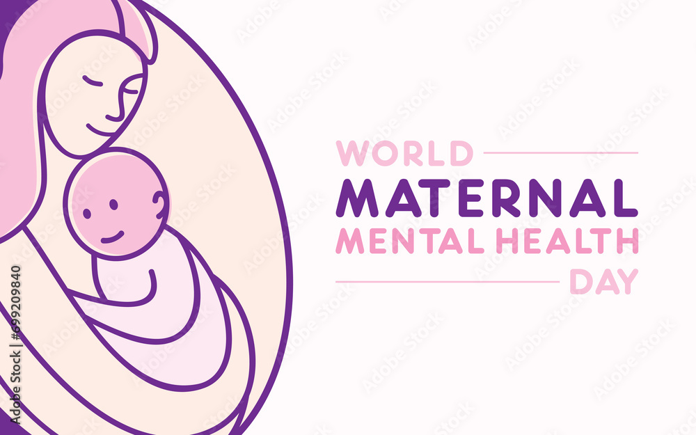 World maternal mental health day design. World maternal mental health day design.