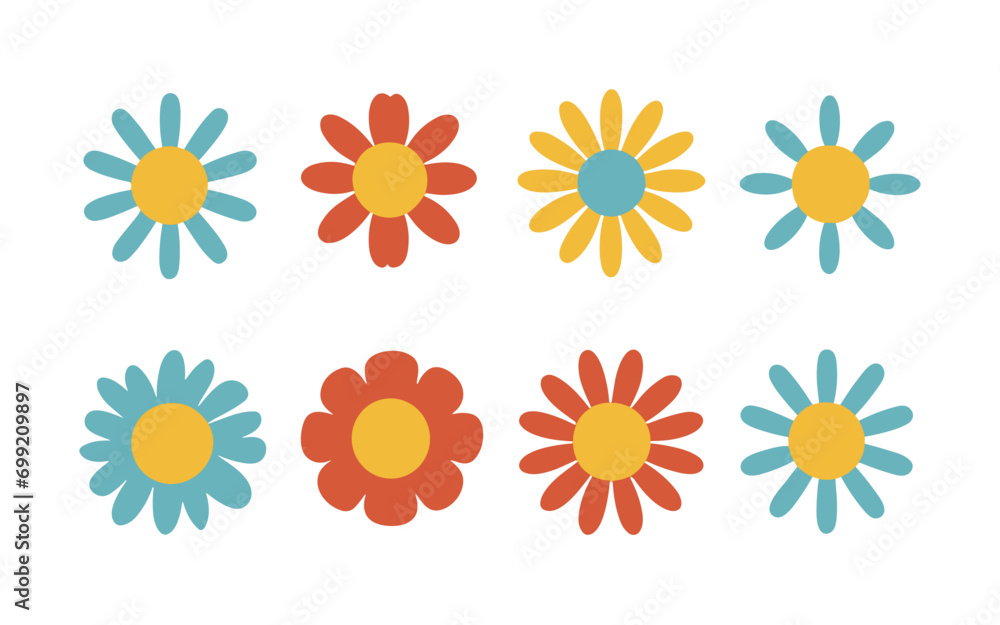 Abstract flowers vector clipart. Spring illustration. Abstract flowers vector clipart. Spring illustration.