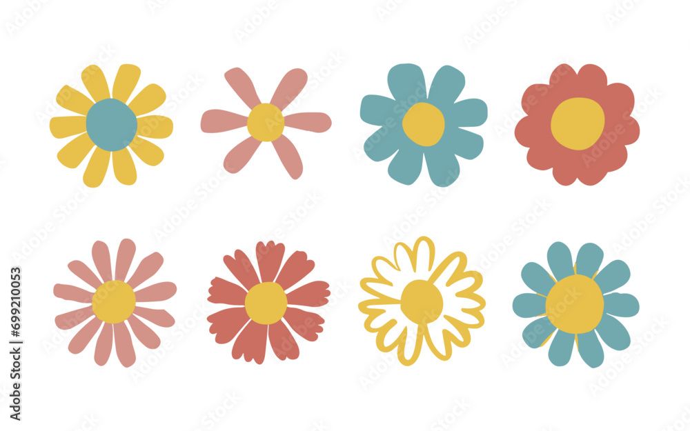 Abstract flowers vector clipart. Spring illustration. Abstract flowers vector clipart. Spring illustration.