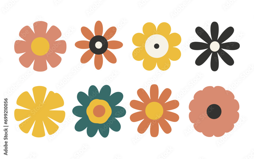 Abstract flowers vector clipart. Spring illustration. Abstract flowers vector clipart. Spring illustration.