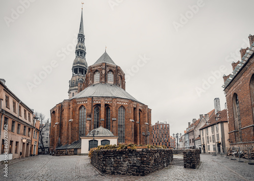 the famous st. peter's church of riga, latvia