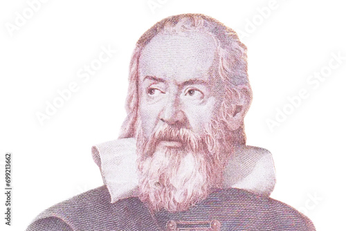 Galileo Galilei Portrait from Italy 2000 lira 1983 Banknotes. photo